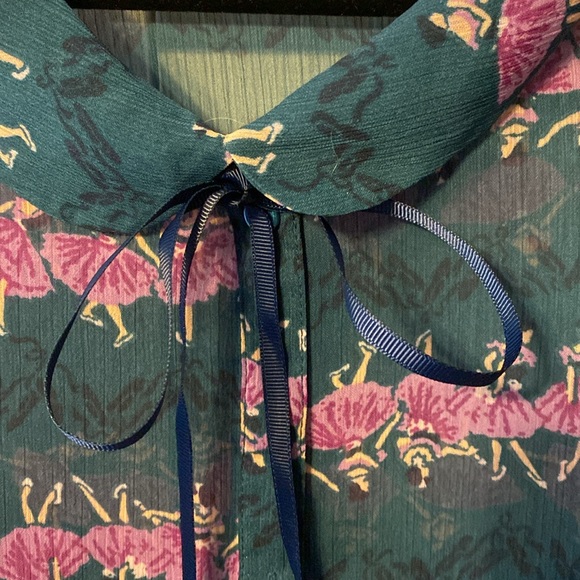 ModCloth Tie Neck Ballerina Blouse - Picture 3 of 7